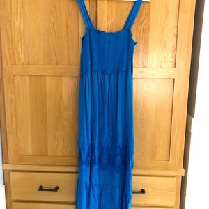 Vibrant blue stretchy comfortable summer dress